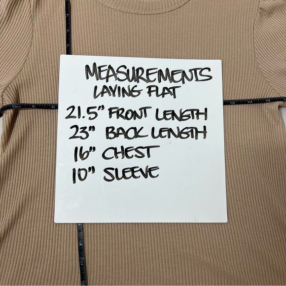 Faherty Brand Womens Size Small Nomad Tan Beige Legend Rib Layne Ribbed Tee - Picture 11 of 14